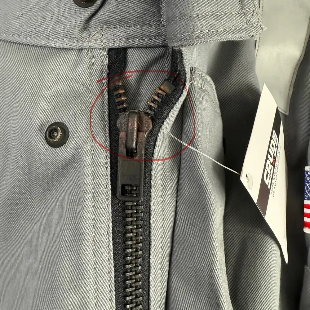 Crude FR Flame Resistant RPS New Men's Gray Insulated Work Jacket Size Large